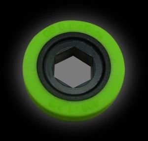 BaneBots Wheel 1-3/8'' x 0.4'', 1/2'' Hex Mount 30A Black/Green | BaneBots Tekerlek 35x10mm