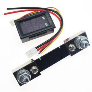 Dijital Panel Voltmetre ve Ampermetre dc 0-100V 100A ( 100A lik Shunt dahil )