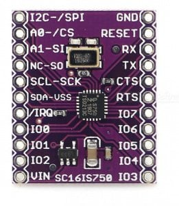 SC16IS750 Single UART with I2C-Bus / SPI Interface Modül