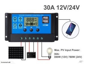 Solar Şarj Kontrol Cihazı 30A 12/24v