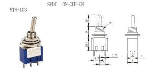 Mts 103  Toggle Switch On-off-On 3 Ayak