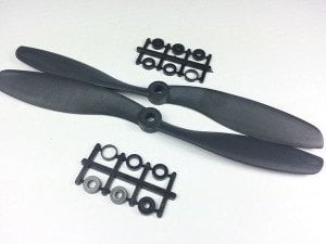 1045  Pervane Plastik Siyah  - cw -ccw / Kırmızı Renk