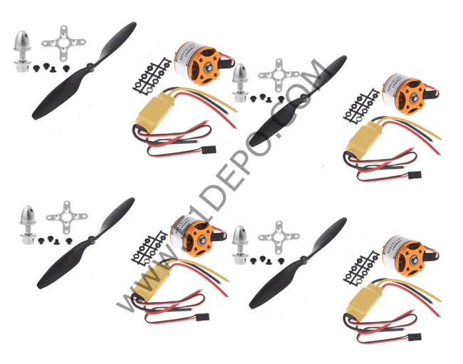 Drone Fırçasız Motor Kiti ( 4 x esc , 4 x Motor , 4 x Pervane) -Brushless motor Kit