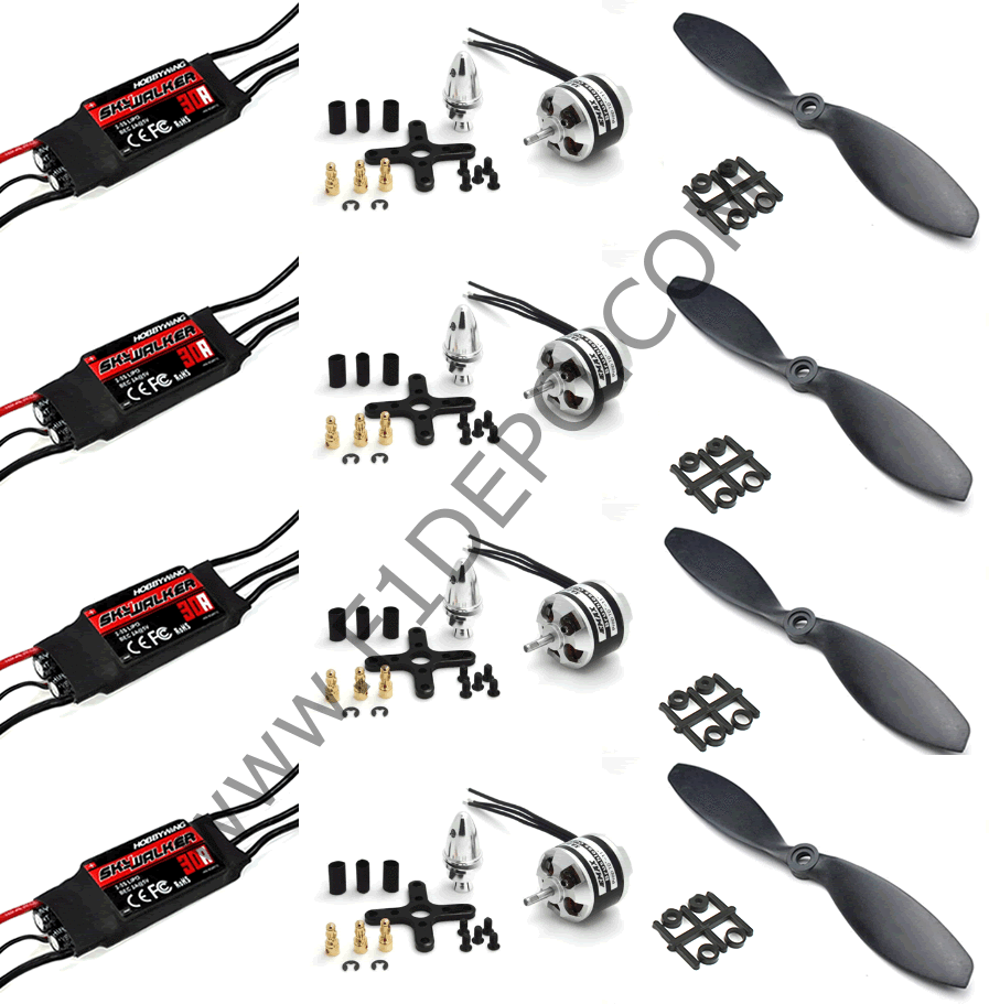 Emax Drone Fırçasız Motor Kiti  980 kv ( 4 x esc , 4 x Motor , 4 x Pervane) -Brushless motor Kit