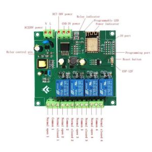 ESP8266 WIFI Bluetooth 4 Kanal Röle Kartı