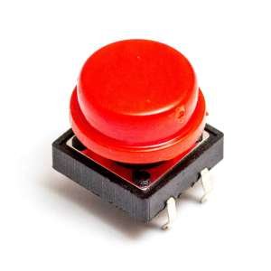 4 bacaklı 12X12 7.3mm  Şapkalı Button Siviç Kırmızı