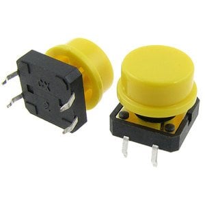 4 bacaklı 12X12 7.3mm  Şapkalı Button Siviç Sarı