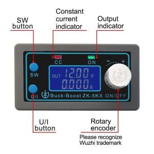 ZK-5KX 0.6-36V 5A Ekranlı Voltaj Düşürücü - Yükseltici Modül
