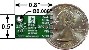MinIMU-9 v3 9 DOF Gyro, İvme Ölçer ve Pusula Sensör Ünitesi