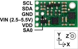 MinIMU-9 v3 9 DOF Gyro, İvme Ölçer ve Pusula Sensör Ünitesi