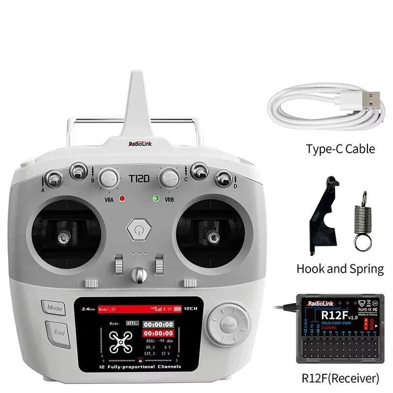 Radiolink  T12D + R12F  T12 Kanal Dijital Kumanda Seti (R12F 12-Kanal Alıcı Dahil)