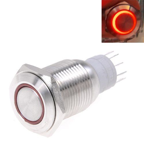 16 mm Ledli Kırmızı Metal  Push Button  Anahtar