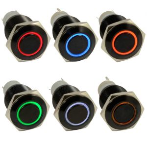 16 mm Ledli Kırmızı Metal  Push Button  Anahtar