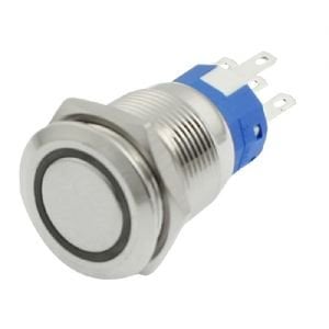 19mm Ledli Kırmızı Metal Kalıcılı Push Button Anahtar