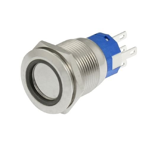 19mm Ledli Metal Kalıcı Push Button Anahtar Yeşil