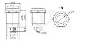 PBS28B-3 19mm Su Geçirmez Push  Button Anahtar
