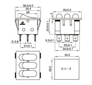 3lü Işıklı Anahtar (On-Off)