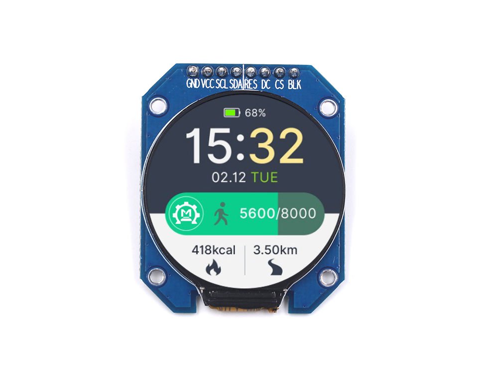 1.28 inc 240x240 Yuvarlak Oled  Lcd Ekran