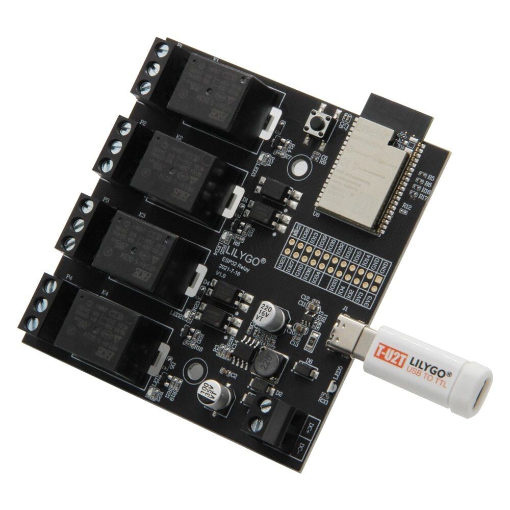 LILYGO  TTGO T-Relay Esp32  4 lü Röle Kartı Ve T-U2T USB