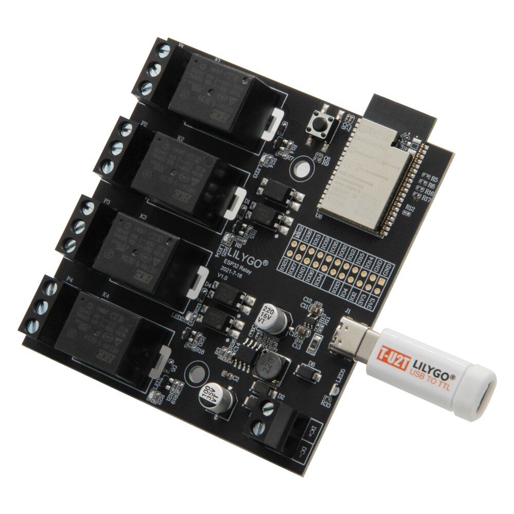 LILYGO  TTGO T-Relay Esp32  4 lü Röle Kartı Ve T-U2T USB