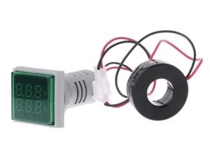 22mm Dijital Voltmetre Ampermetre Ac 20v-500v 0-100A  Yeşil