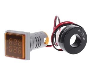 22mm Dijital Voltmetre Ampermetre Ac 20v-500v 0-100A Sarı