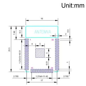 ESP32-WROOM-32D 16M 128Mbit Wi-Fi Bluetooth Modülü