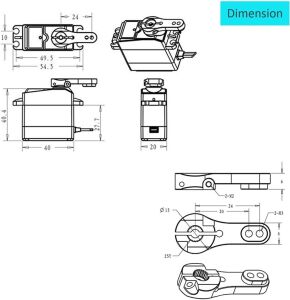 DSSERVO DS3225 Pro  25KG Su Geçirmez Dijital Servo Motor 180° 28KG/0.09sn@6.8V