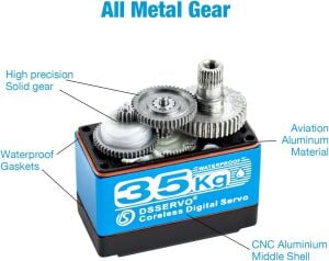 DSSERVO DS3235 Pro 35KG Su Geçirmez Dijital Servo Motor 180° 45KG/0.09sn@8.4V