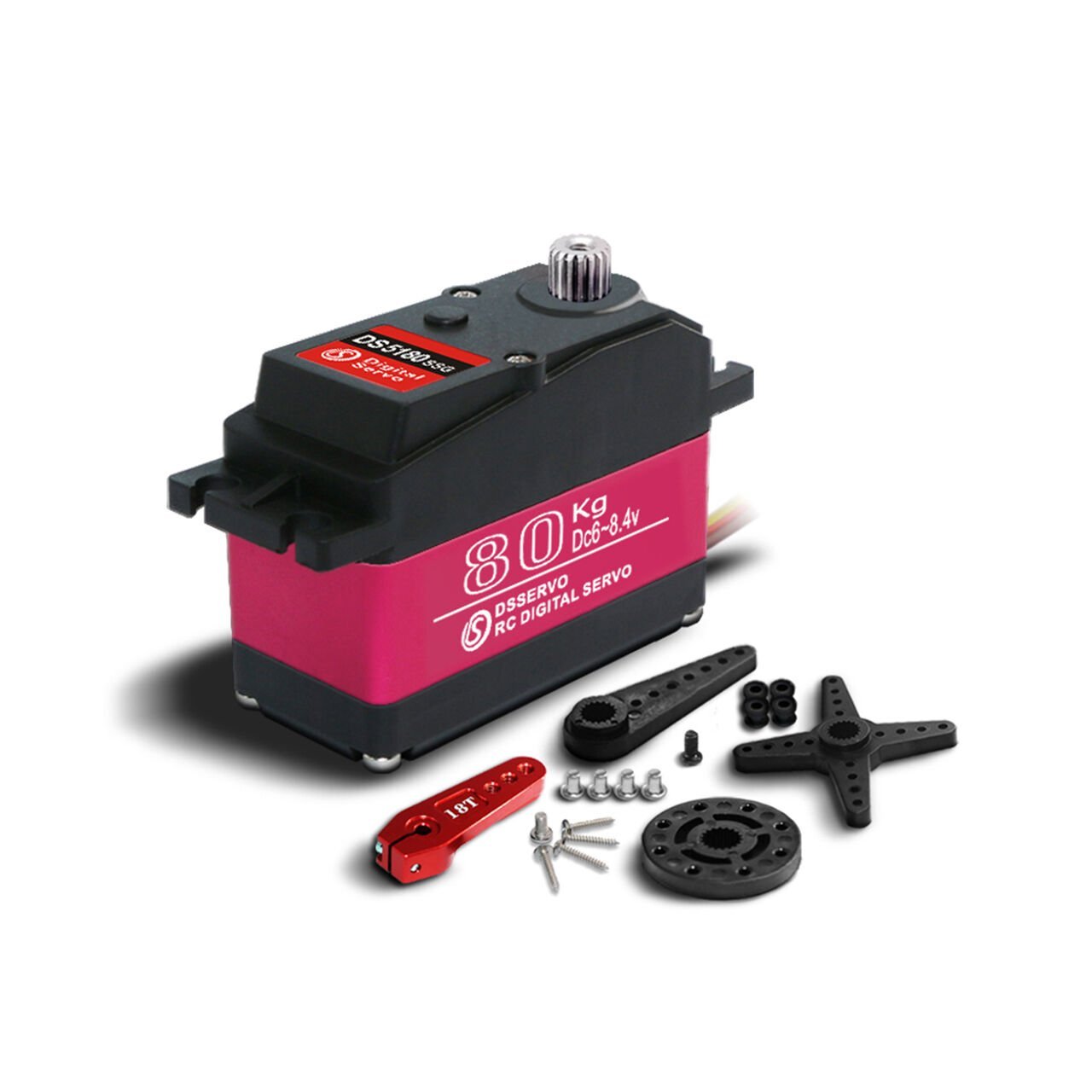 DSSERVO DS5180 Pro 80KG Su Geçirmez Dijital Servo Motor 180° 105KG/0.19sn@8.4V