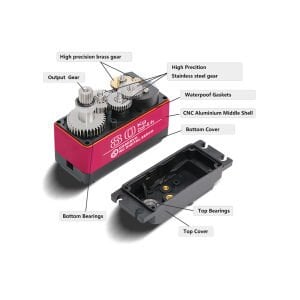 DSSERVO DS5180 Pro 80KG Su Geçirmez Dijital Servo Motor 180° 105KG/0.19sn@8.4V