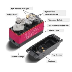 DSSERVO DS51150 Pro 150KG Su Geçirmez Dijital Servo Motor 180° 173kg /0.19s/12.6V