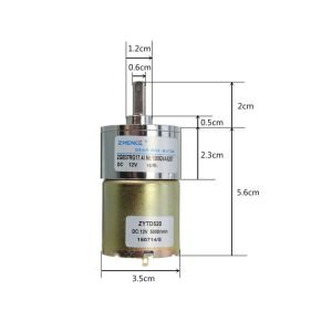 37mm 12v 10 Rpm Redüktörlü Motor
