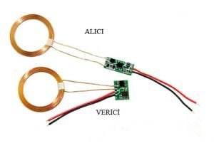 Kablosuz Şarj Devresi ve Elektrik Aktarımı 5V 1A - Wireless Charger Module Kit