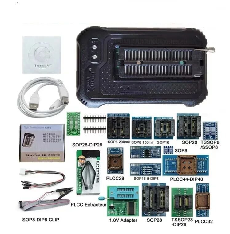 T48  USB Programlayıcı +17 Çevirici Adaptör