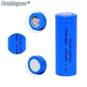 Doublepow 3.7V 1500mAh 18650 Li-ion Şarjlı Pil Başsız