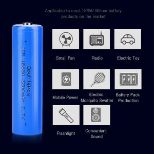 Doublepow 3.7V 2200mAh 18650 Li-ion Şarjlı Pil Başsız