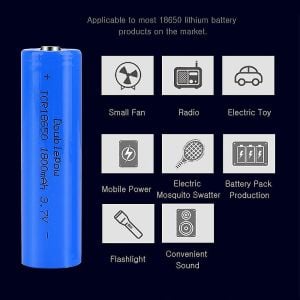 Doublepow 3.7V 1800mAh 18650 Li-ion Şarjlı Pil Başlı