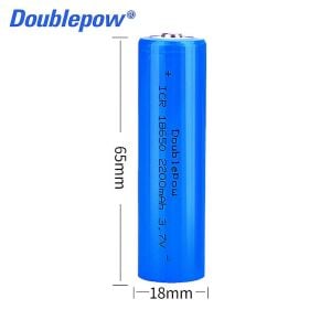 Doublepow 3.7V 2200mAh 18650 Li-ion Şarjlı Pil Başlı
