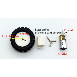 N20 Motor ve Tekerlek Seti 6V 2000RPM
