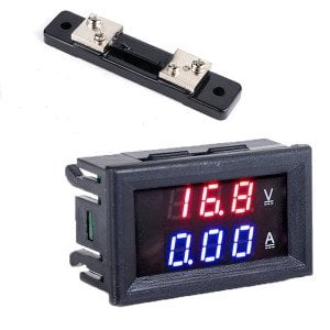 Dijital Panel Voltmetre ve Ampermetre dc 0-100v 50a ( 50a lik Shunt dahil )