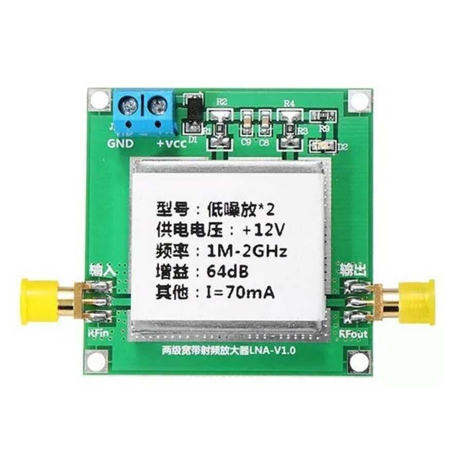 64dB 1-2000MHz LNA RF Geniş Bant Amplifikatör Modülü