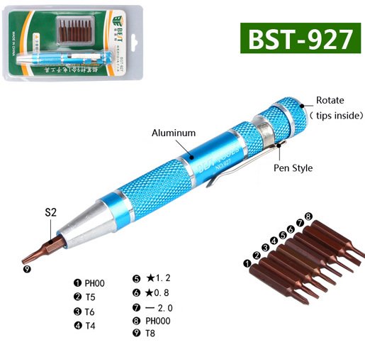 BST-927 9 parça tornavida Seti - 9 in 1 tornavida set BEST