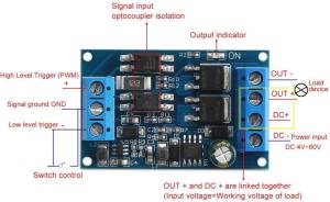 Mosfet PWM Anahtarlama Tetikleme Modülü 600W 4-60V
